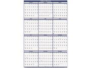 House Of Doolittle 3960 Poster Style Reversible Erasable Yearly Wall Calendar 18 x 24