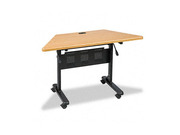 BALT Flipper Training Table Trapezoid 51-1/4w x 24d x 29-1/2h Teak