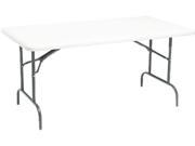 Iceberg 65213 IndestrucTable TOO 1200 Series Resin Folding Table 60w x 30d x 29h Platinum