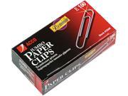 Acco 72500 Smooth Finish Premium Paper Clips Wire Jumbo Silver 100 Box 10 Boxes Pack