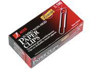 Acco 72510 Nonskid Premium Paper Clips Wire Jumbo Silver 100 Box 10 Boxes Pack