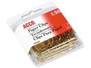 Acco 72532 Paper Clips Wire Jumbo 1 3 4 Gold Tone 50 Box