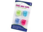 Advantus 75306 Fabric Panel Wall Clips Standard Size Assorted Cool Colors 4 Pack