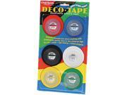 Chartpak DEC001 Deco Bright Decorative Tape 1 8 x 324 Red Black Blue Green Yellow 6 Box