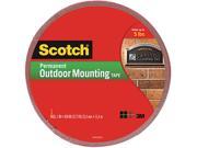 Scotch 4011 LONG Exterior Weather Resistant Double Sided Tape 1 x 450 Gray w Red Liner