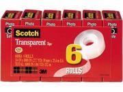 Scotch 600K6 Transparent Glossy Tape 3 4 x 1000 1 Core Clear 6 Box