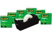 Scotch 810K6C38 Magic Tape Value Pack w Dispenser 3 4 x 1000 1 Core 6 Pack