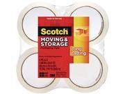 Scotch 3650 4 Moving Storage Tape 1.88 x 54.6 yards 3 Core Clear 4 Rolls Pack