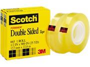 Scotch 665 2PK 665 Double Sided Office Tape 1 2 x 900 1 Core Clear 2 Box