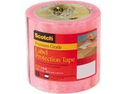 Scotch 8210 4 Labelgard Shipping Label System 2.5 Mil Pink Tint Film Tape 4 x 72 yd. Roll