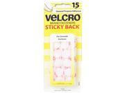 Velcro 90070 Sticky Back Hook and Loop Dot Fasteners on Strips 5 8 dia. White 15 Sets Pack