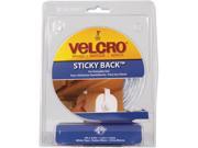 Velcro 90087 Sticky Back Hook and Loop Fastener Tape with Dispenser 3 4 x 5 ft. Roll White