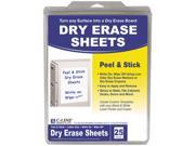 C line 57911 Self Stick Dry Erase Sheets 8 1 2 x 11 White 25 Sheets Box