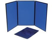 Quartet SB93513Q ShowIt Three Panel Display System Fabric Blue Gray Black PVC Frame