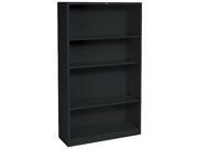 HON S60ABCP Metal Bookcase 4 Shelves 34 1 2w x 12 5 8d x 59h Black