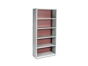 Safco 7173GR Value Mate Series Bookcase 5 Shelves 31 3 4w x 13 1 2d x 67h Gray