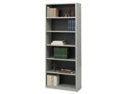 Safco 7174GR Value Mate Series Bookcase 6 Shelves 31 3 4w x 13 1 2d x 80h Gray