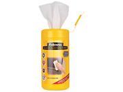 Fellowes 99703 Screen Cleaning Wet Wipes 5.12 x 5.90 100 Tub
