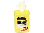 Fellowes 99705 FEL Multipurpose Cleaning Wet Wipes Cloth 6 x 9 65 Tub