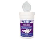 SCRUBS 90891 White Board Cleaner Wipes Cloth 8 x 6 White 120 Canister