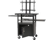 BALT 27532 Height Adjustable TV Cart Four Shelf 24w x 18d x 62h Black Includes 2 pullout shelves and LCD plasma mounting system must order 48 045 017 toget