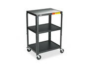 Bretford 5-In-1 Adjustable Audio Visual Cart, 24 x 18 x 26 - 42, Black

