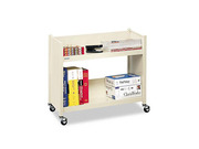 Bretford Single-Side Slant Shelf Steel Book Cart, Two Shelves, 28 x 13 x 24-1/2, Putty
