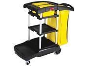 Rubbermaid Commercial 9T7200BK High Capacity Cleaning Cart 21 3 4w x 49 3 4d x 38 3 8h Black