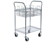 Safco 5235GR Wire Mail Cart 600lbs 18 3 4w x 26 3 4d x 38 1 2h Metallic Gray