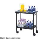 Safco 8965BL Folding Office Beverage Cart 2 Shelf 26w x 15d x 30h Black
