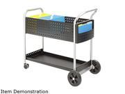 Safco 5239BL Scoot Mail Cart 1 Shelf 22 1 2w x 39 1 2d x 40 3 4h Black Silver
