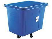 Rubbermaid Commercial 461673BE Recycling Cube Truck Rectangular Polyethylene 500 lb cap Blue