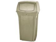 Rubbermaid Commercial 8430 88BG Ranger Fire Safe Container Square Structural Foam 35 gal Beige