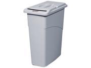 Rubbermaid Commercial 9W15LGY Slim Jim Confidential Document Receptacle w Lid Rectangle 23 gal Light Gray