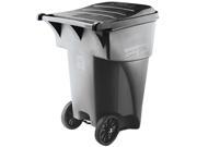 Rubbermaid Commercial 9W22GY Brute Rollout Heavy Duty Waste Container Square Polyethylene 95 gal Gray