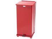 Rubbermaid Commercial ST24EPLRD Defenders Biohazard Step Can Square Steel 24 gal Red