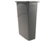 Rubbermaid Commercial 354000GY Slim Jim Waste Container Rectanglular Plastic 23 gal Gray