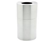 Rubbermaid Commercial AOT35SANL Two Piece Open Top Indoor Receptacle Round Satin Aluminum 35 gal