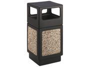 Safco 9472NC Canmeleon Side Open Receptacle Square Aggregate Polyethylene 38 gal Black