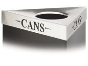 Safco 9560cz Trifecta Waste Receptacle Lid, Laser Cut "cans" Inscription, Stainless Steel