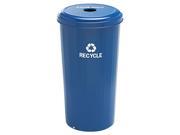 Safco 9632bu Tall Recycling Receptacle For Cans, Round, Steel, 20 Gal, Recycling Blue