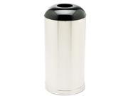 Rubbermaid Commercial R32SSSGL European Metallic Drop In Dome Top Receptacle Round 15 gal Satin Stainless