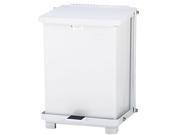 Rubbermaid Commercial ST7EWHPL Defenders Biohazard Step Can Square Steel 7 gal White