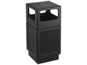 Safco 9476BL Canmeleon Side Open Receptacle Square Polyethylene 38 gal Textured Black