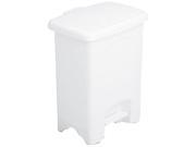 Safco 9710WH Step On Receptacle Rectangular Plastic 4 gal White