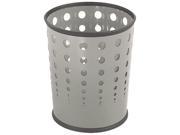 Safco 9740GR Bubble Wastebasket Round Steel 6 gal Gray