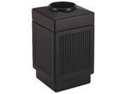 Safco 9475BL Canmeleon Top Open Receptacle Square Polyethylene 38 gal Textured Black