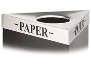 Safco 9560PA Trifecta Waste Receptacle Lid Laser Cut PAPER Inscription Stainless Steel