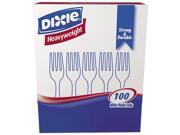 Dixie FH207 Plastic Tableware Heavyweight Forks White 100 Box