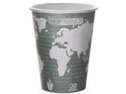 Eco Products EPBHC12WA World Art Renewable Resource Compostable Hot Cups 12 oz Green 1000 Ctn
